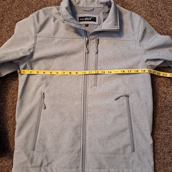 Black Rivet Soft Shell Jacket Front Full Zip Men's Small - Picture 3 of 11